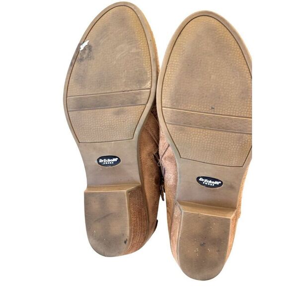 Dr. Scholls Tan Perforated Low Heel Booties/Ankle Boots EUC Sz 7 Cushioned Sole - Picture 6 of 8